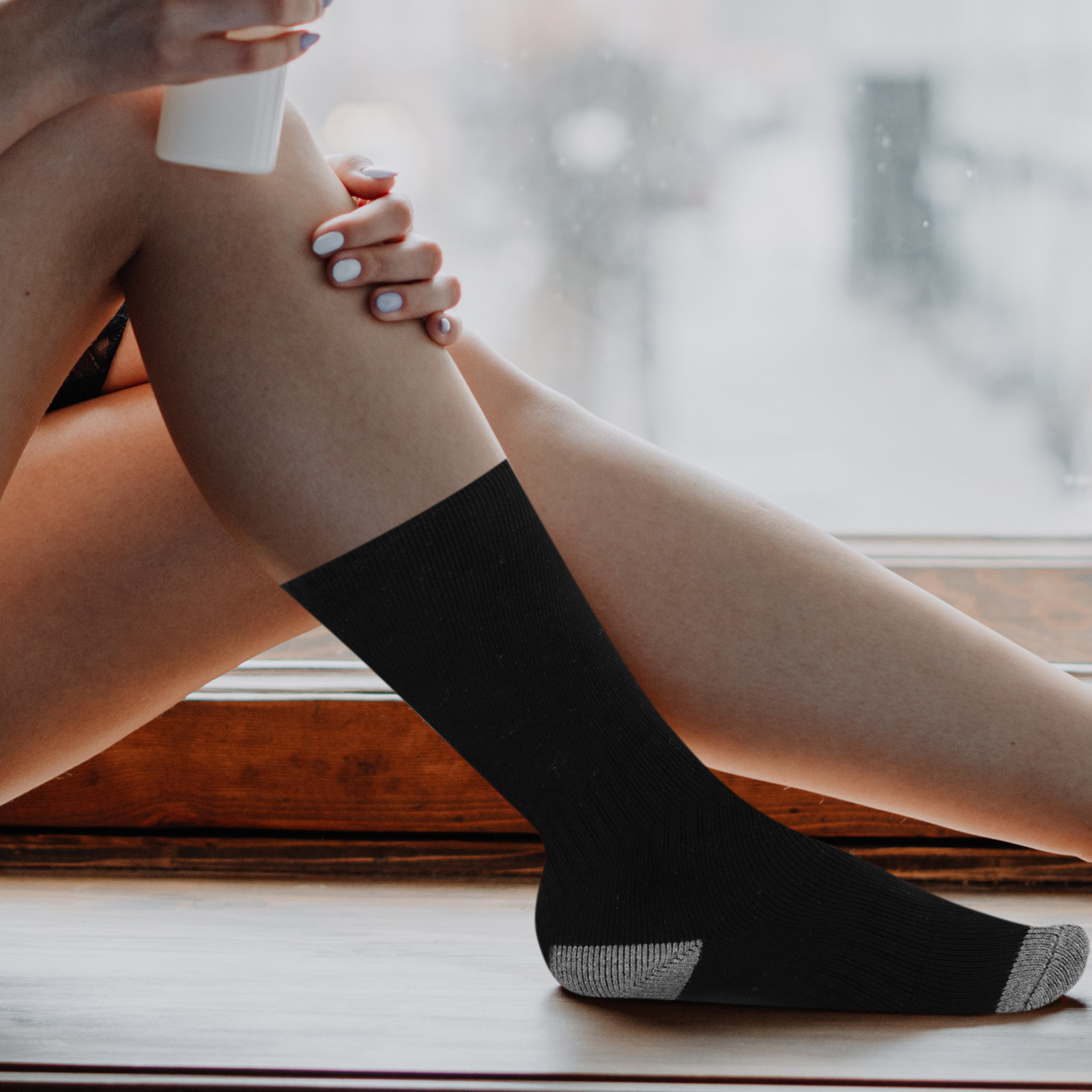 1Set Heated Socks Warm Feet El - Thermal Sock Winter 评论和价格