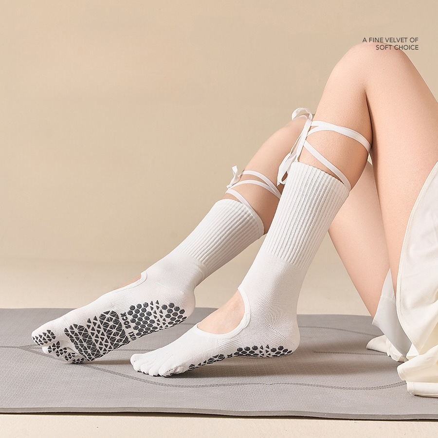 Women's Lace-Up Grip Yoga Sock - Grip Sock Yoga 评论和价格