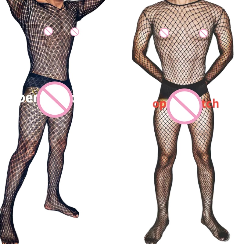Plus Size Men's Black Sexy Lin - Fishnet Stocking Women 评论和价格